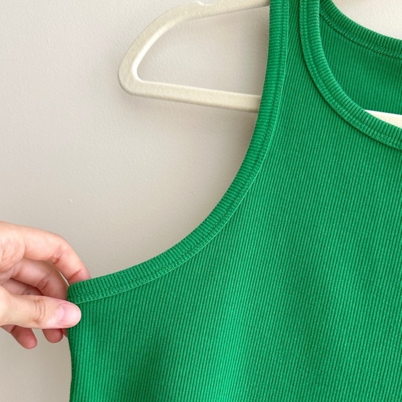 wild fable Bright Green Cropped Ribbed Racerback Tank Top, Size Large - Picture 5 of 15